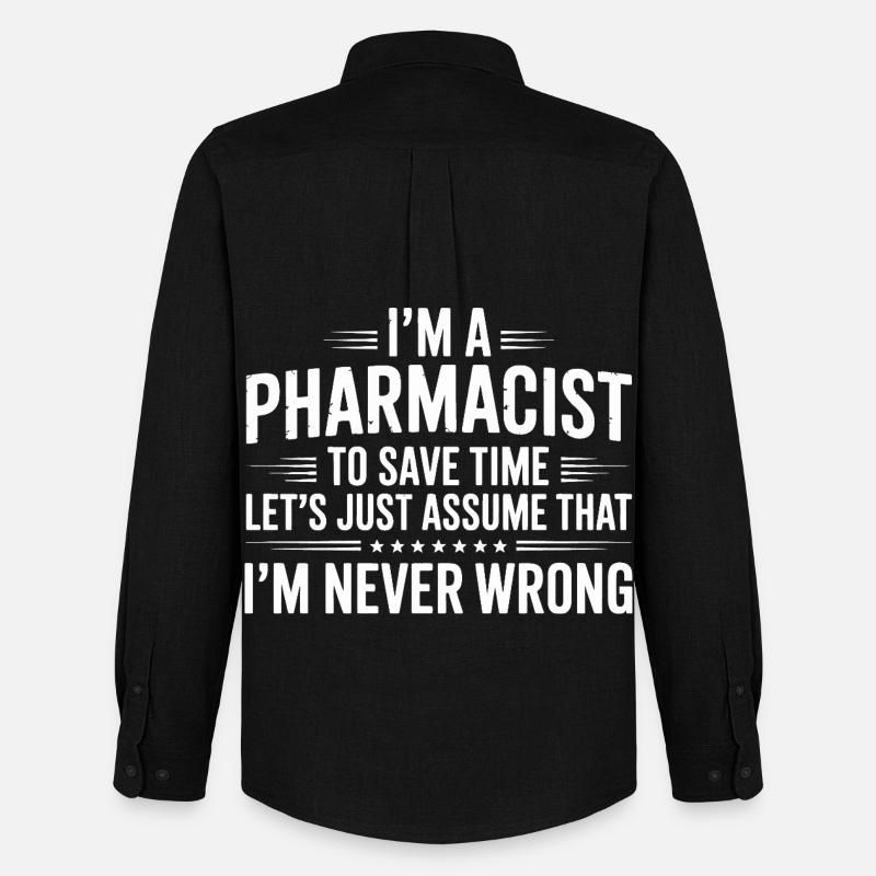 Pharmacist Attitude: Never Wrong - Men's Oxford Shirt by Stanley/Stella - black