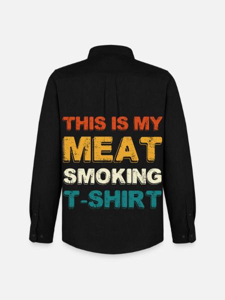Meat Smoking T‑Shirt – Grillfreund - Männer Oxford Hemd von Stanley/Stella - Schwarz
