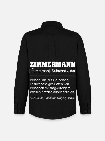 Zimmermann Definition Lustig – Handwerker Geschenk - Männer Oxford Hemd von Stanley/Stella - Schwarz