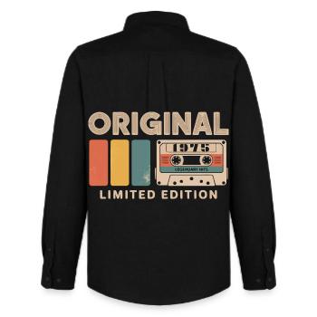 Original 1975 Birthday 1975 Gift 1975 Retro - Men's Oxford Shirt by Stanley/Stella - black - Back - AI Model Male 185 dark (185cm)