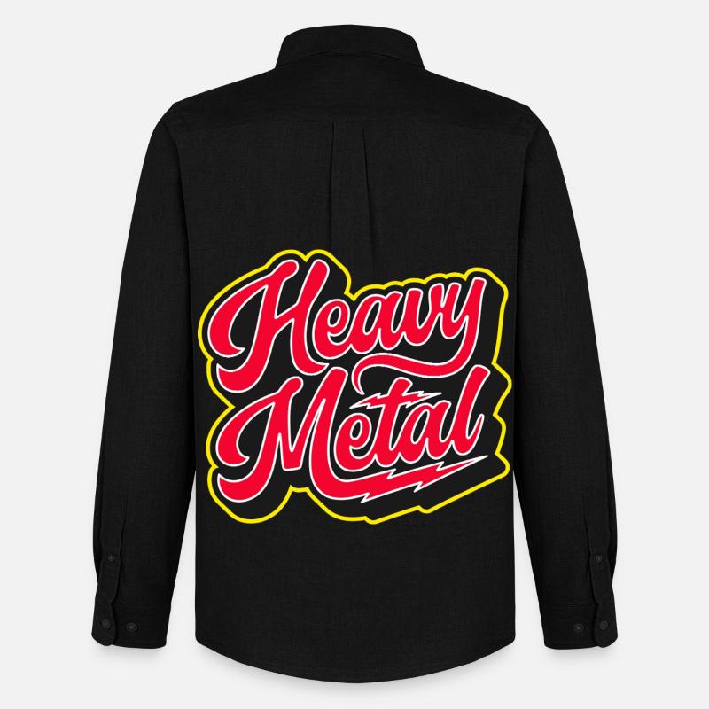 Heavy Metal Bold 3D-Skript - Männer Oxford Hemd von Stanley/Stella - Schwarz