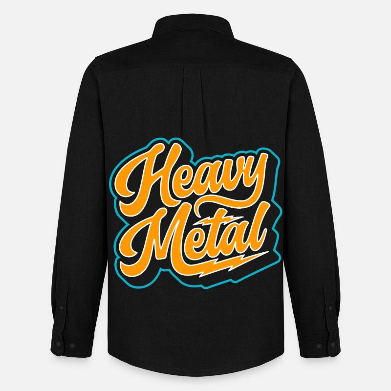 Heavy Metal Bold Script Logo - Männer Oxford Hemd von Stanley/Stella - Schwarz