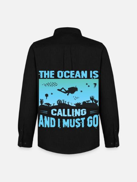 Funny diver design - Men's Oxford Shirt by Stanley/Stella - black