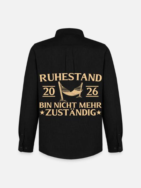 Ruhestand 2026 Abschiedsgeschenk Rente - Männer Oxford Hemd von Stanley/Stella - Schwarz