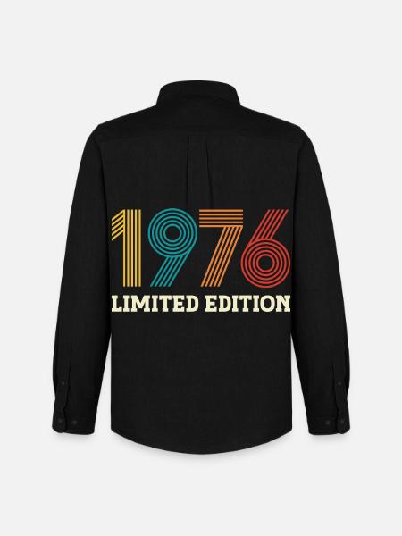 1976 Limited Edition Vintage 50 Jaar Jubileum - Stanley/Stella Oxford Heren overhemd - zwart