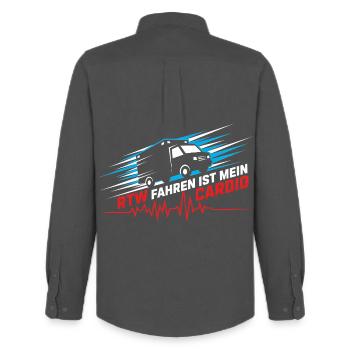 RTW Ambulance Ambulance Rescue Service Paramedic - Men's Oxford Shirt by Stanley/Stella - anthracite - Back - AI Model Male 185 dark (185cm)