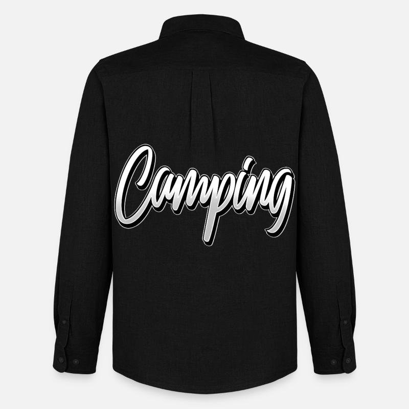 Camping - Männer Oxford Hemd von Stanley/Stella - Schwarz