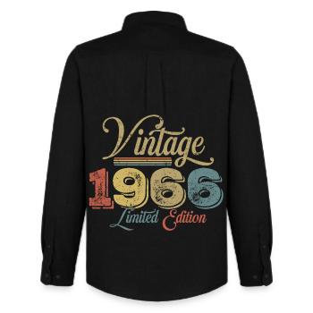 Millésime 1966 - Chemise Oxford homme Stanley/Stella - noir - Dos - AI Model Male 185 dark (185cm)