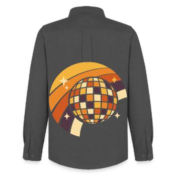 Disco Ball Retro Party 80s Gift - Men's Oxford Shirt by Stanley/Stella - anthracite - Back - AI Model Male 185 dark (185cm)