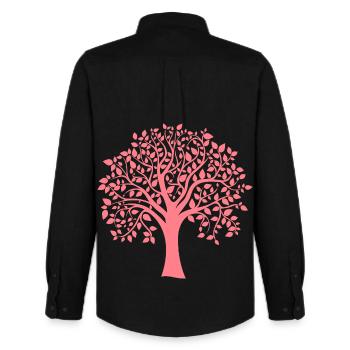 Silhouette icône d’arbre jumbo rouge imprimé - Chemise Oxford homme Stanley/Stella - noir - Dos - AI Model Male 185 dark (185cm)