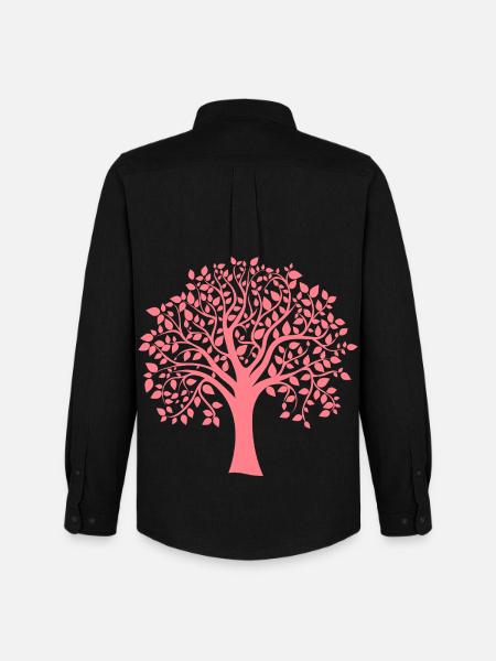 Icon Red Jumbo Tree Print Silhouette - Men's Oxford Shirt by Stanley/Stella - black