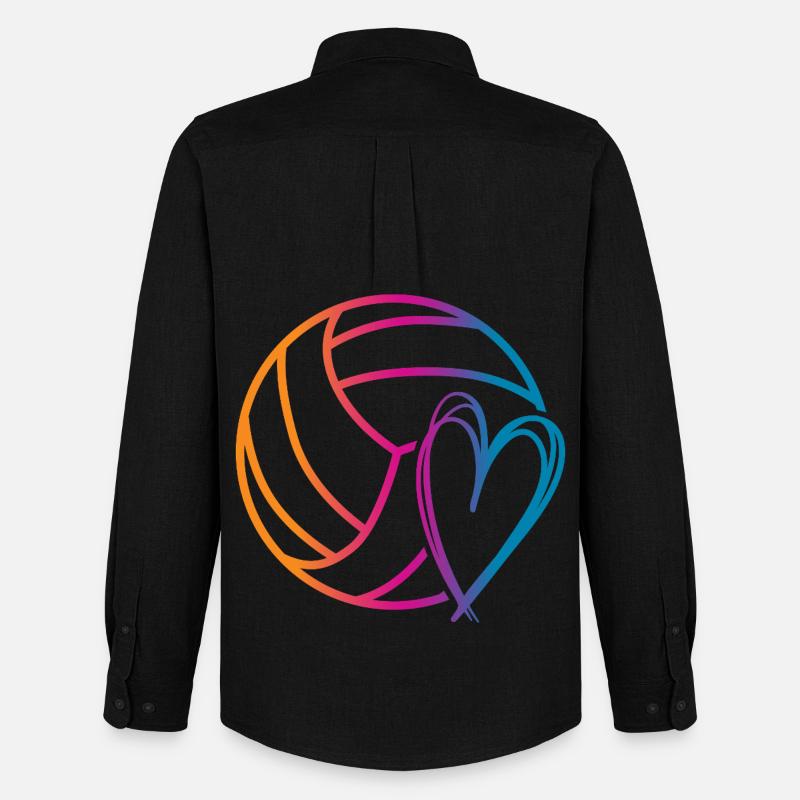 Volleyball Bold - Oxfordskjorte herre Stanley/Stella - sort