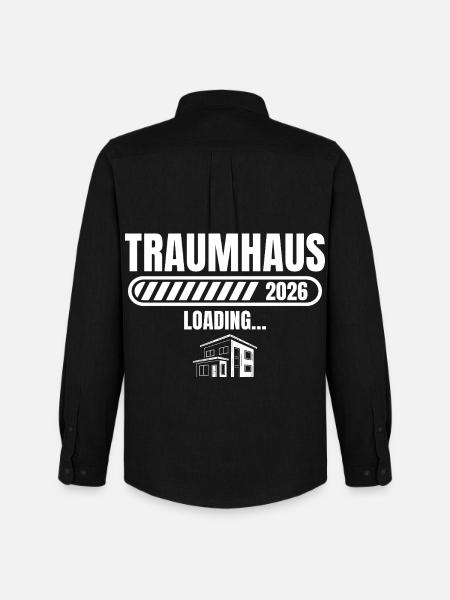 Hausbau 2026 Traumhaus loading Baugeber - Men's Oxford Shirt by Stanley/Stella - black