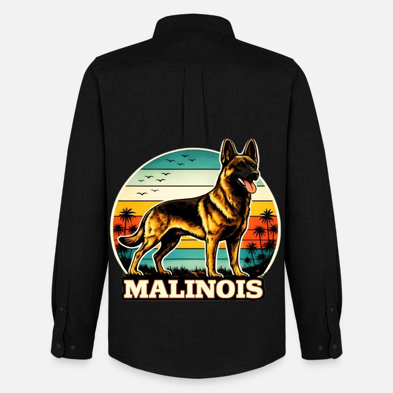 Belgischer Schäferhund Malinois Retro - Männer Oxford Hemd von Stanley/Stella - Schwarz