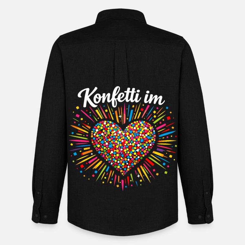 Konfetti Im Herzen Karneval Geschenk - Männer Oxford Hemd von Stanley/Stella - Schwarz