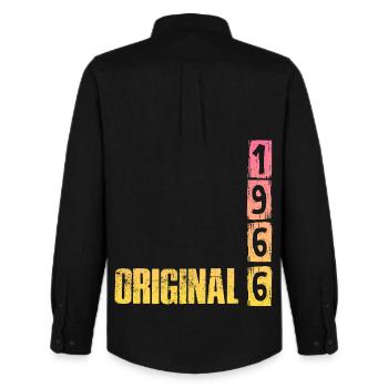 Original 1966 - Men's Oxford Shirt by Stanley/Stella - black - Back - AI Model Male 185 dark (185cm)