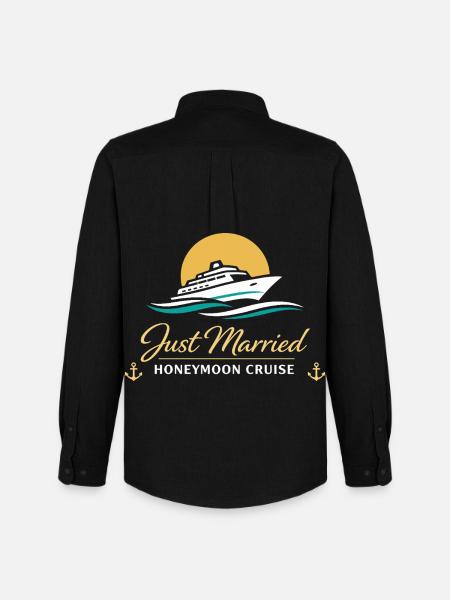 Honeymoon Just Married Gift Couples - Men's Oxford Shirt by Stanley/Stella - black