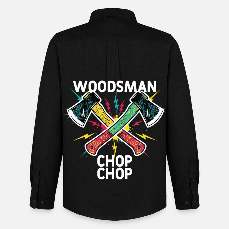 Woodsman Chop Chop Camping-Äxte - Männer Oxford Hemd von Stanley/Stella - Schwarz