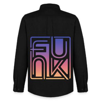 Funk Music - Men's Oxford Shirt by Stanley/Stella - black - Back - AI Model Male 185 dark (185cm)