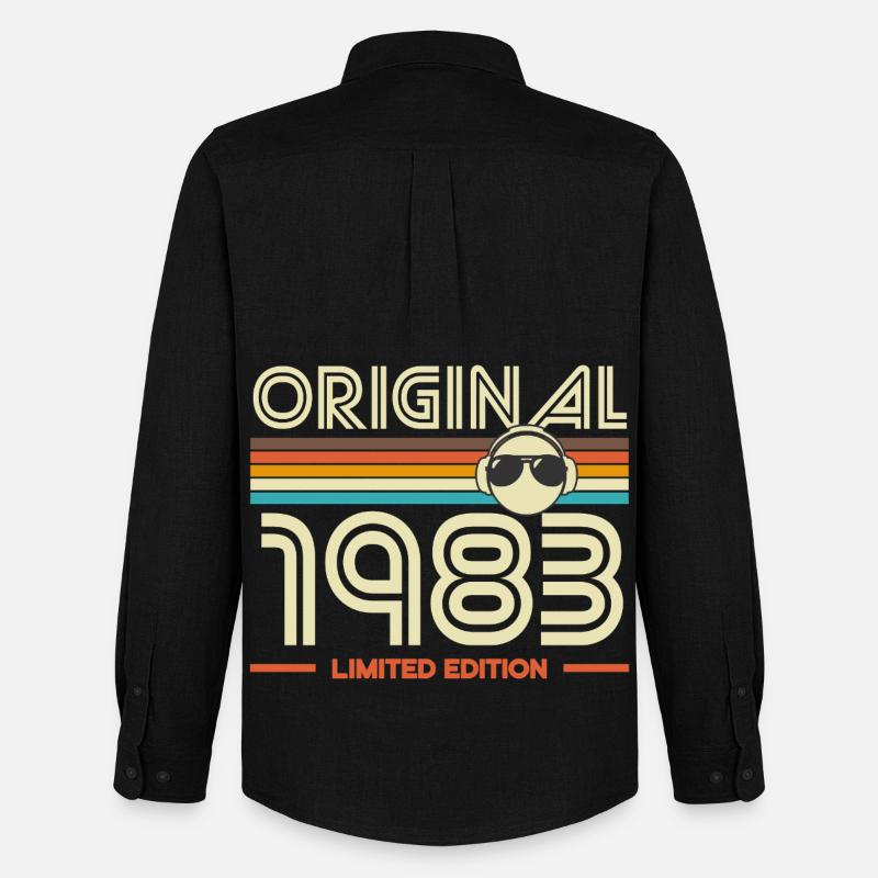 Originale Retro-Edition von 1983 - Männer Oxford Hemd von Stanley/Stella - Schwarz