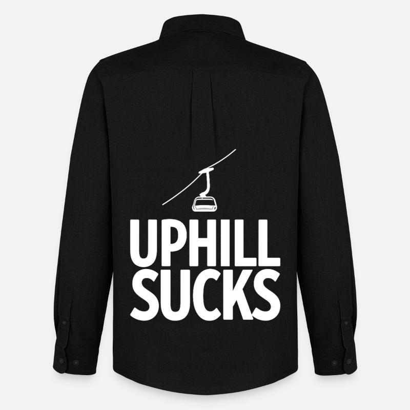 Uphill Sucks Sessellift Wintersport Statement - Männer Oxford Hemd von Stanley/Stella - Schwarz