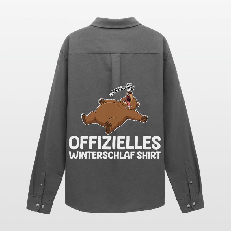Hibernation Mode Bear Funny Late Riser Men's Oxford Shirt by Stanley/Stella