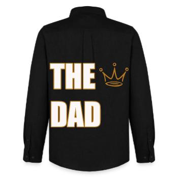 THE DAD – Bold & Classic Father Statement Design - Männer Oxford Hemd von Stanley/Stella - Schwarz - Hinten - AI Model Male 185 dark (185cm)