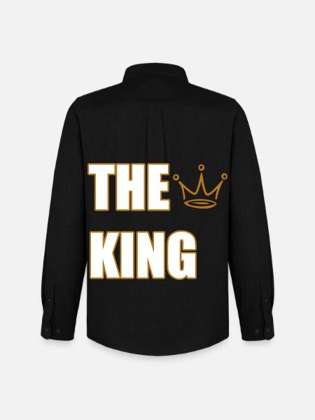THE KING – Bold Royal Statement Design - Men's Oxford Shirt by Stanley/Stella - black