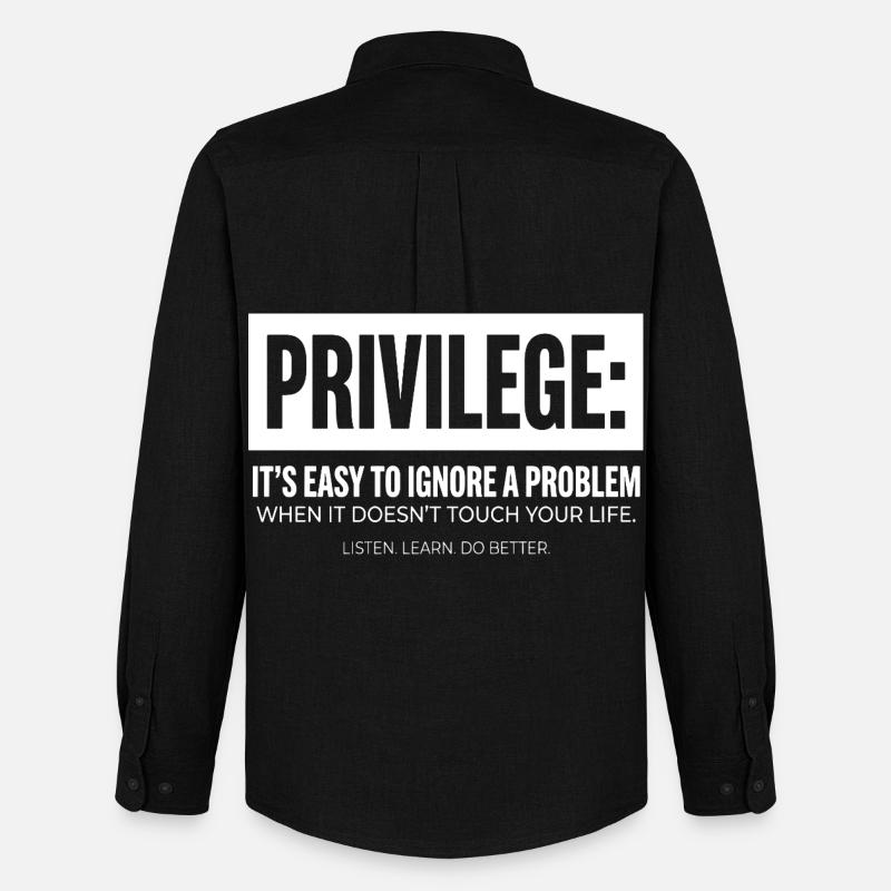 Privilege Statement Typografie Textmotiv - Männer Oxford Hemd von Stanley/Stella - Schwarz