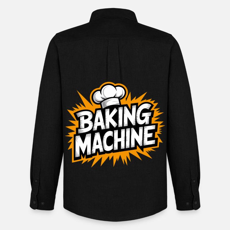 Baking Machine Fun - Männer Oxford Hemd von Stanley/Stella - Schwarz