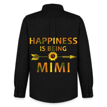 Happiness Is Being Mimi – Sunflower Floral Shirt - Men's Oxford Shirt by Stanley/Stella - black - Back - AI Model Male 185 dark (185cm)