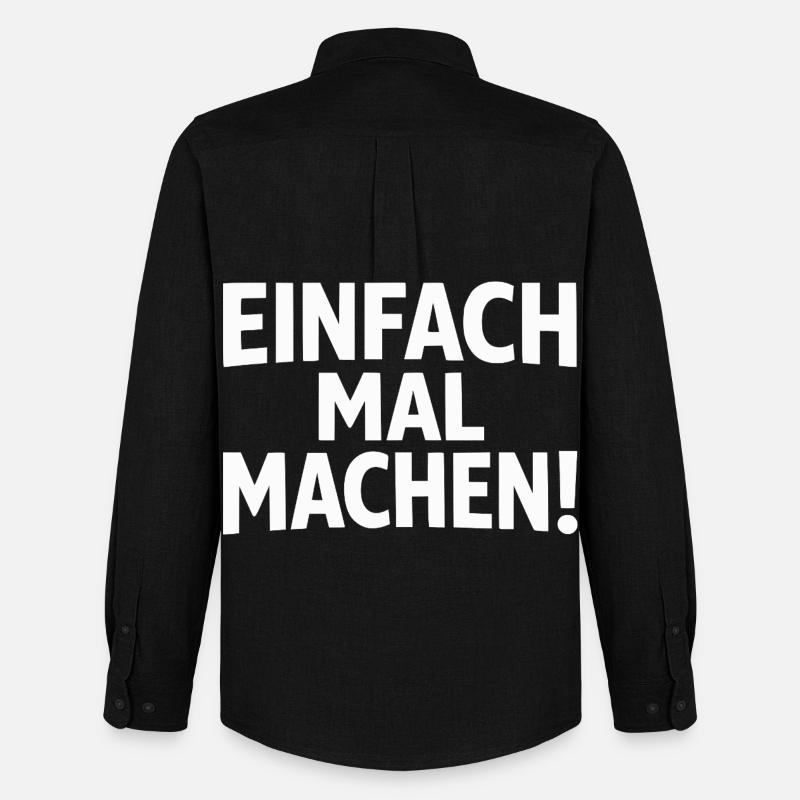 Einfach mal machen - Männer Oxford Hemd von Stanley/Stella - Schwarz