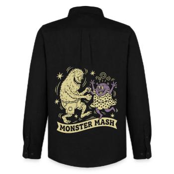 Monster Mash für dunkle Textilien by Skashirts - Männer Oxford Hemd von Stanley/Stella - Schwarz - Hinten - AI Model Male 185 dark (185cm)