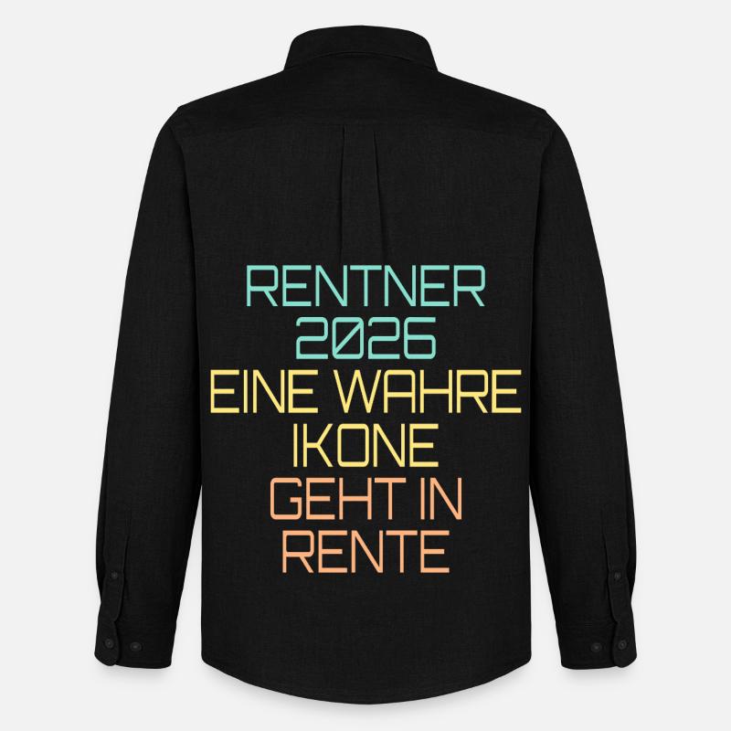 Rentner 2026 Ikone Rente - Männer Oxford Hemd von Stanley/Stella - Schwarz