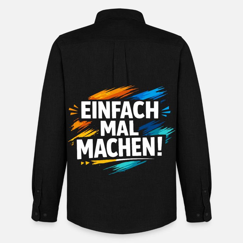 Einfach mal machen - Männer Oxford Hemd von Stanley/Stella - Schwarz