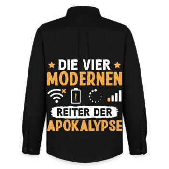 Nerd LES QUATRE CAVALIERS DE L’APOCALYPSE MODERNE - Chemise Oxford homme Stanley/Stella - noir - Dos - AI Model Male 185 dark (185cm)