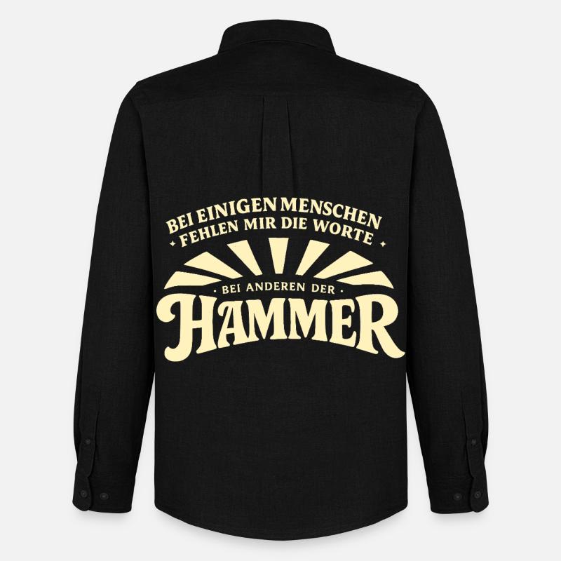 Bei_manchen_menschen_fehlt_mir_der_Hammer - Männer Oxford Hemd von Stanley/Stella - Schwarz