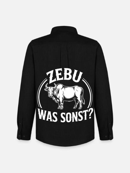 Zebu What Else Retro Logo - Men's Oxford Shirt by Stanley/Stella - black