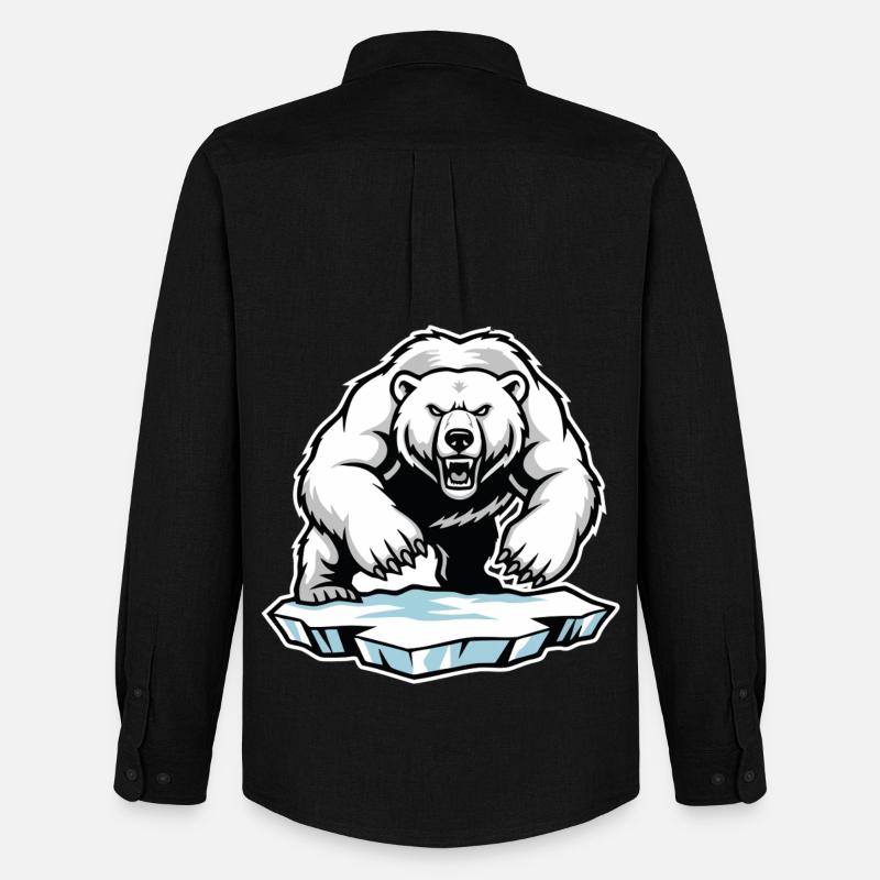 Arktischer Eisbär Maskottchen Maskottchen Bär - Männer Oxford Hemd von Stanley/Stella - Schwarz