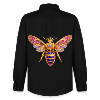 Queen Bee Bienenkönigin - Männer Oxford Hemd von Stanley/Stella - Schwarz - Hinten - AI Model Male 185 dark (185cm)