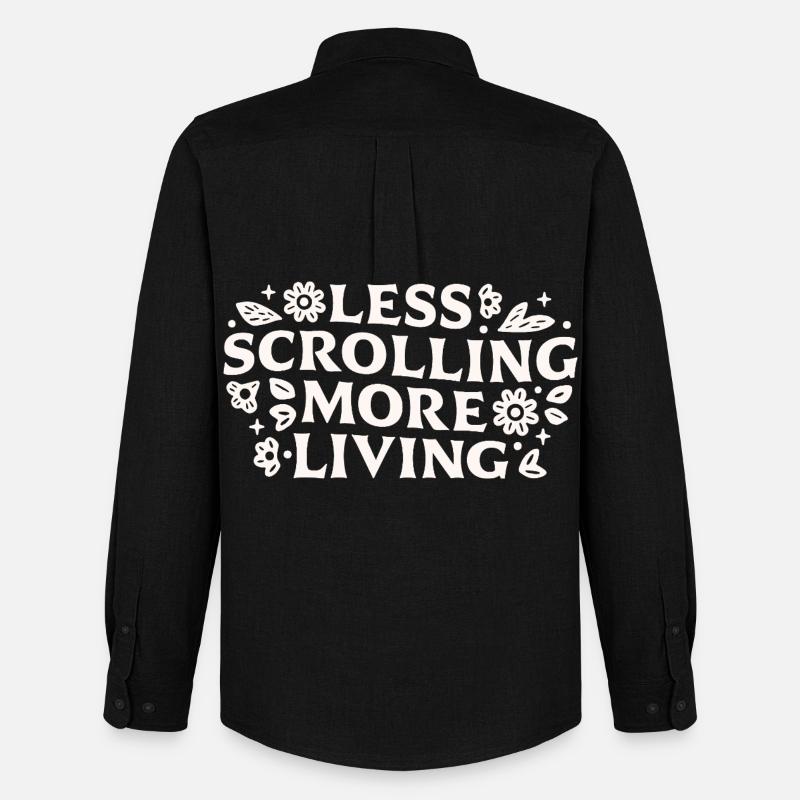 Stop scrolling doomscrolling offline quotes - Men's Oxford Shirt by Stanley/Stella - black