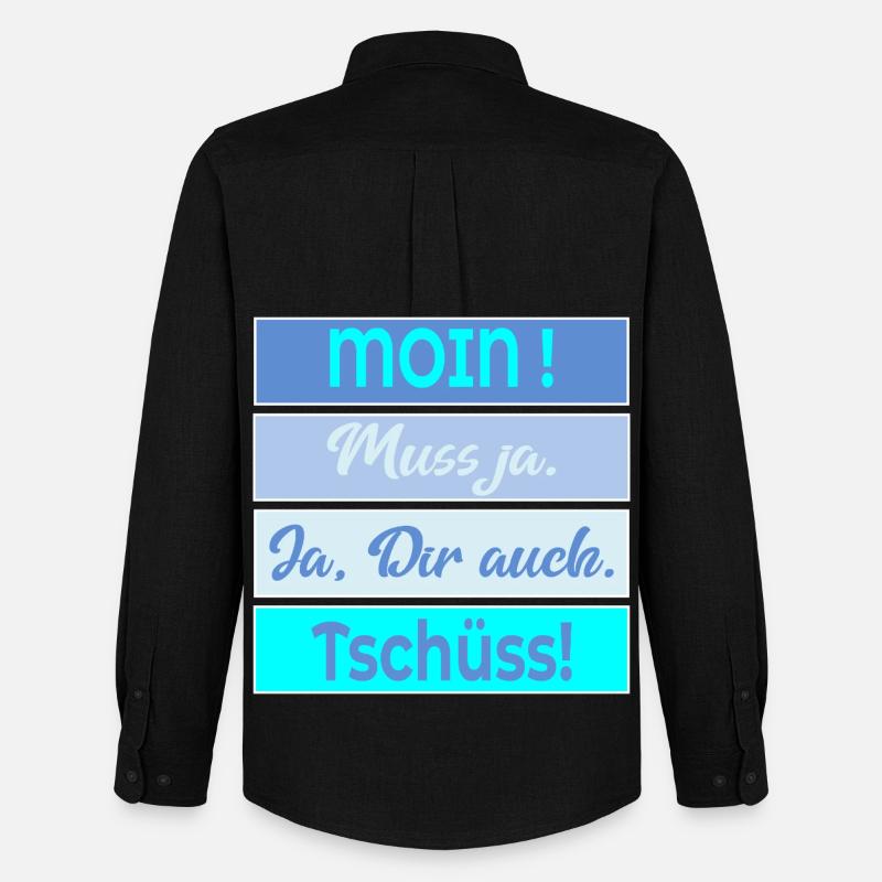 Plauderei Moin Tschüss - Männer Oxford Hemd von Stanley/Stella - Schwarz