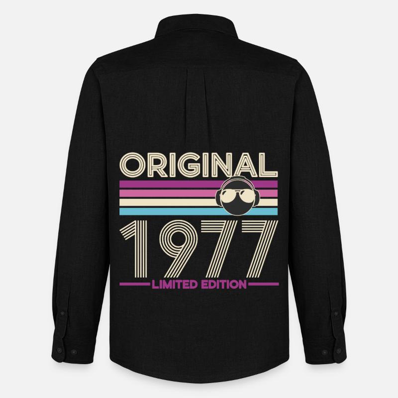 Originaler Remix von 1977 - Männer Oxford Hemd von Stanley/Stella - Schwarz