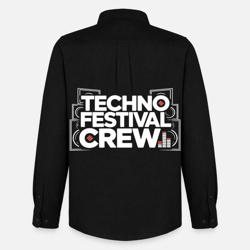 Techno Festival Crew – Techo Party Outfit - Männer Oxford Hemd von Stanley/Stella - Schwarz