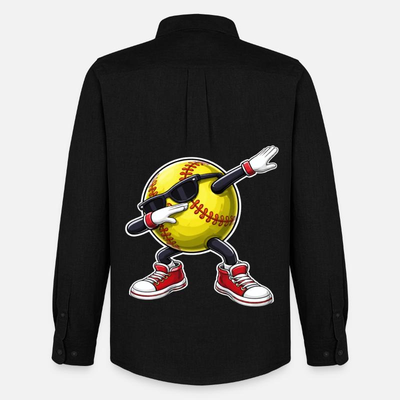 Softball Dabbing - Männer Oxford Hemd von Stanley/Stella - Schwarz