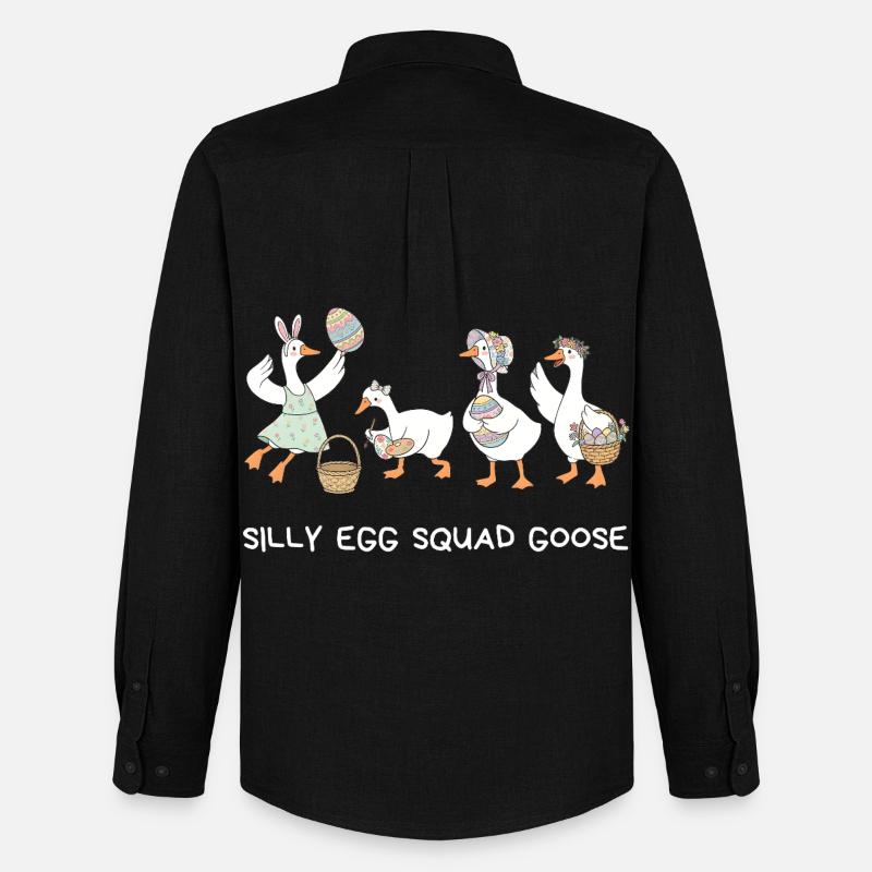 Silly Egg Squad Goose Easter - Men's Oxford Shirt by Stanley/Stella - black
