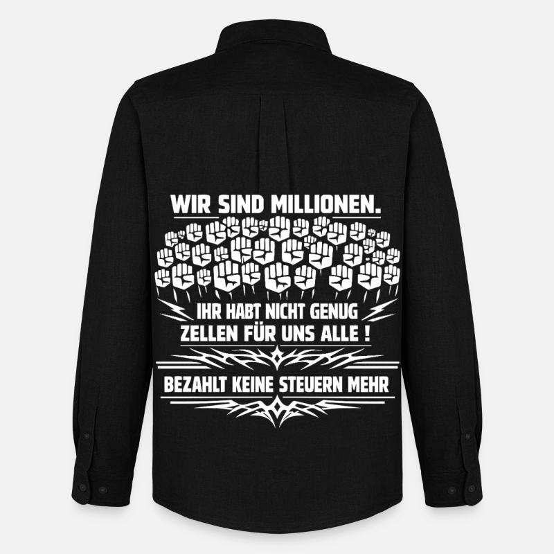 Wir Sind Millionen - Männer Oxford Hemd von Stanley/Stella - Schwarz
