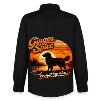 Les années 70 rétro : Ginger Spice & Tout ce qui est agréable - Chemise Oxford homme Stanley/Stella - noir - Dos - AI Model Male 185 dark (185cm)