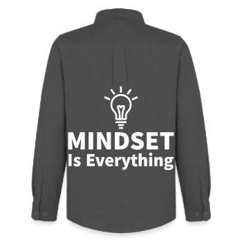 Mindset is everything Glühbirne Motivation Erfolg - Männer Oxford Hemd von Stanley/Stella - Anthrazit - Hinten - AI Model Male 185 dark (185cm)