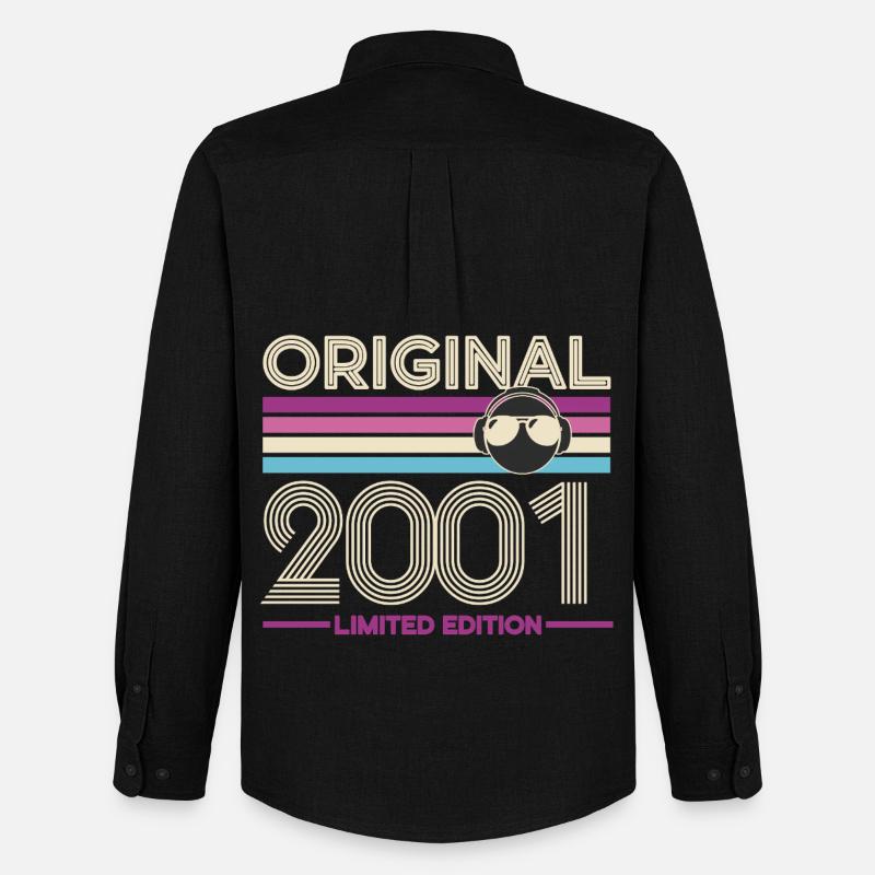 Original 2001 Limited Edition - Männer Oxford Hemd von Stanley/Stella - Schwarz